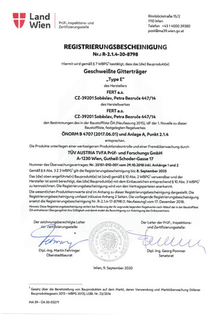 Carcase armare beton tip E AT (în DE)