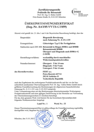 Betonbewehrung Typ E DE (in DE)